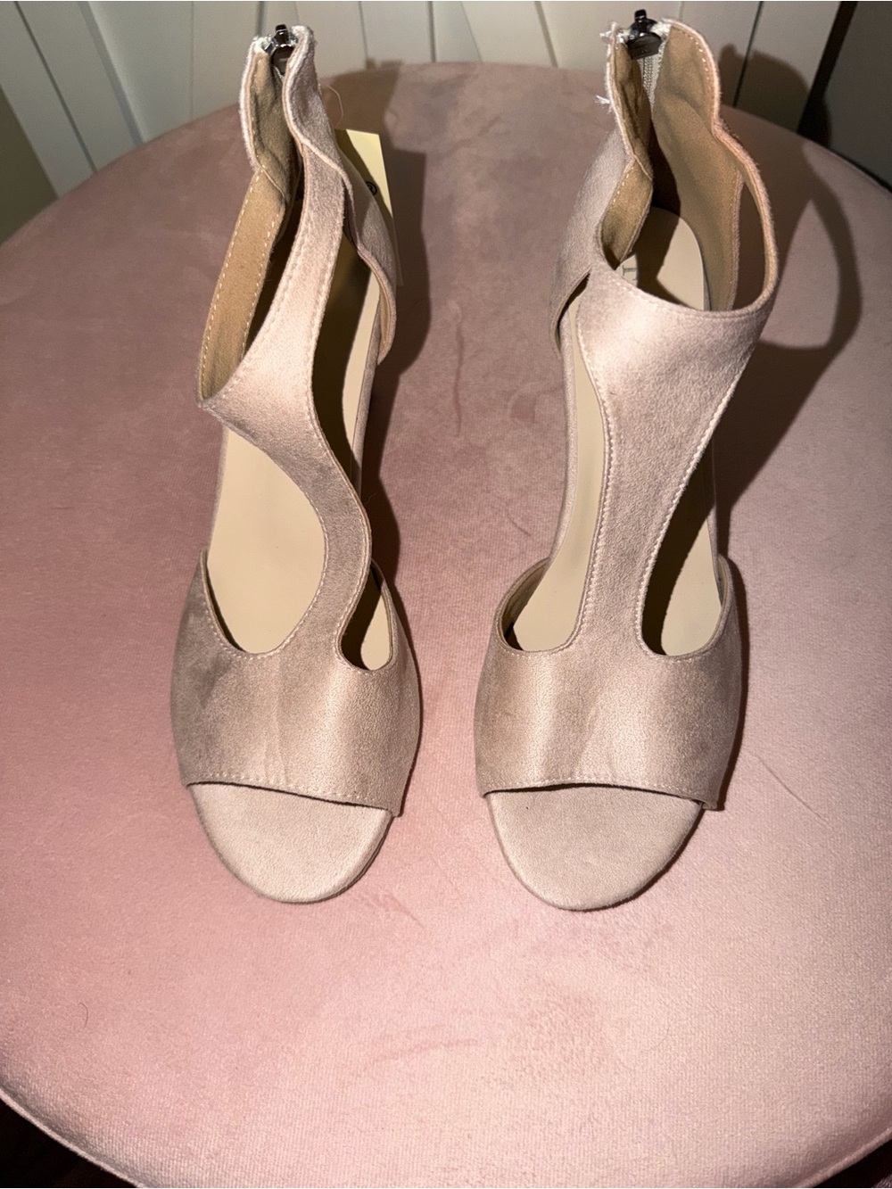 FME Women's Open-Toe Heeled Sandals in Blush